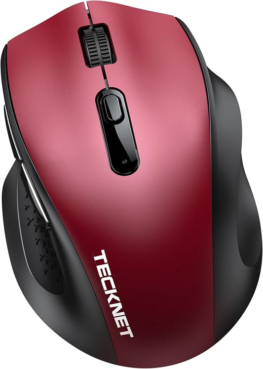 TECKNET Wireless Mouse for Laptop, (BT5.2/3.0 & 2.4G) Bluetooth Wireless Mouse, Silent Click, 5-Level Adjustable DPI, Ergonomic Portable Computer Mice for Laptop, PC, MacBook, Chromebook