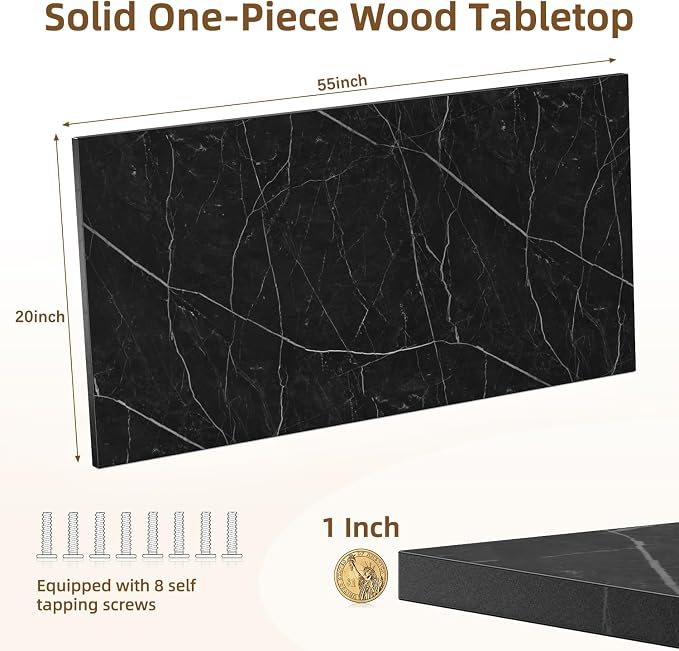 Universal Solid One-Piece Wood Table Top, 55"x20"x1" Workbench Top - Rectangular Particle Board for Standing Desk, Home Office Desk Countertop DlY, Washer Dryer, Coffee, Bar Tabletop