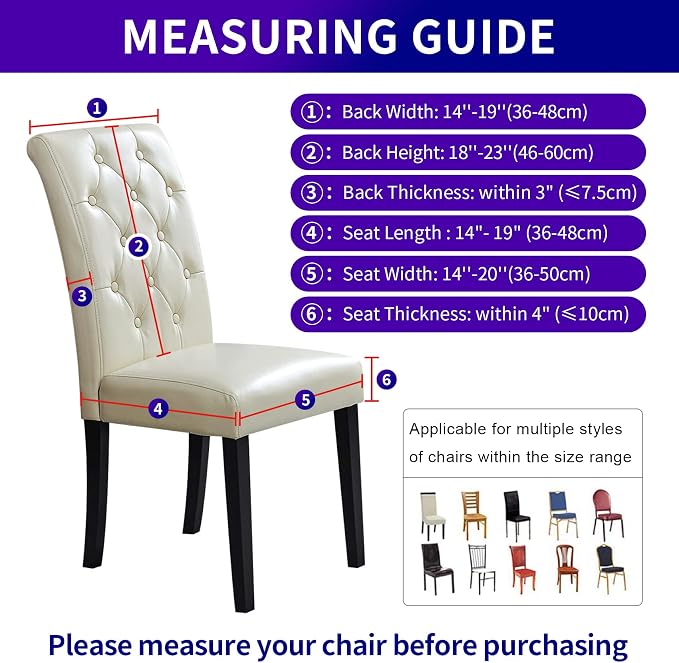 Stretch Chair Covers for Dining Room Set of 8, Removable Washable Dining Room Chair Covers, Dining Chair Slipcovers Seat Protectors, Great Decor for Home and Banquet (Ivory, 8 Pack)