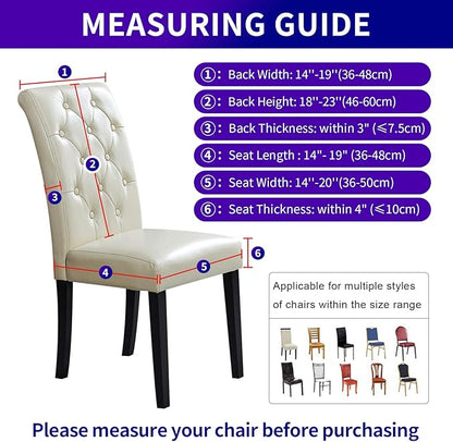 Stretch Chair Covers for Dining Room Set of 2, Removable Washable Dining Room Chair Covers, Dining Chair Slipcovers Seat Protector, Great Home Decor and Banquet Upholstery (Sliver, 4 Pack)