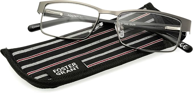 Foster Grant Men's Leo Square Reading Glasses