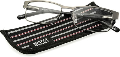 Foster Grant Men's Leo Square Reading Glasses
