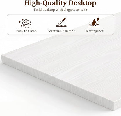 Alpen L Shaped Gaming Desk, Small Computer Desk, 50 Inch Wide Corner Desk, Work from Home Desk, Study Table for Bedrooms, PC Writing Table with Storage and Reversible Shelf, White