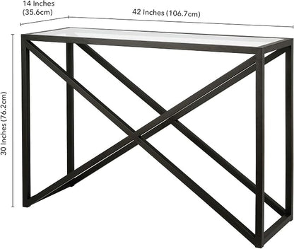 Calix 42'' Wide Rectangular Console Table in Blackened Bronze