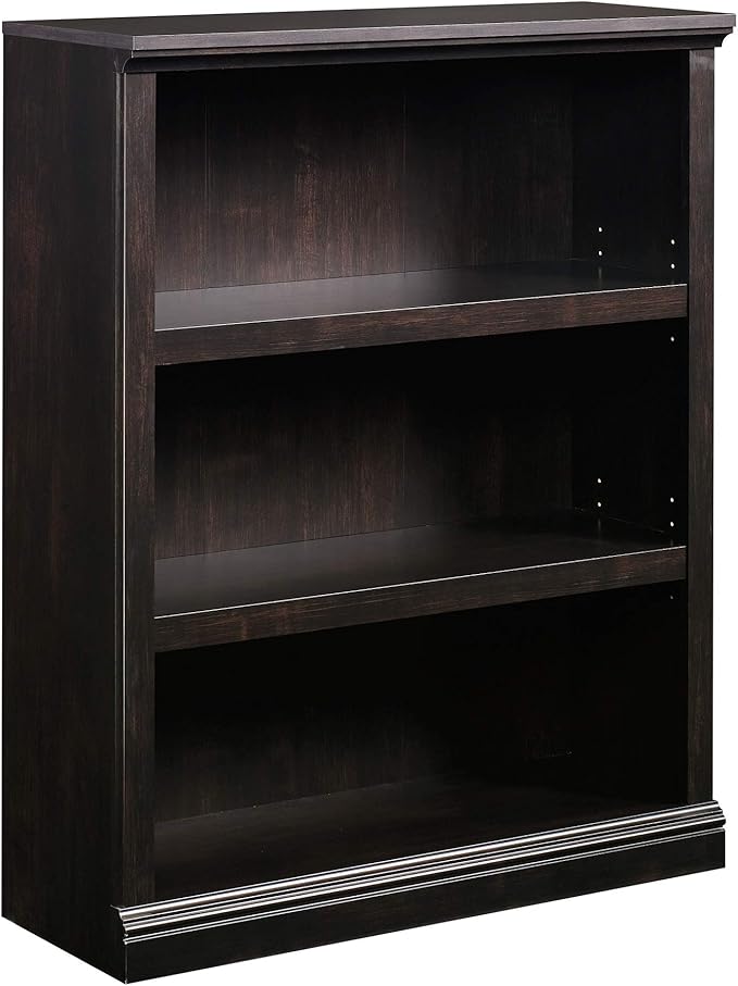 Sauder 3 Tier Book Shelf Wooden Bookcase Multipurpose Bookshelf for Home Office, Living Room, in Estate Black | Multipurpose
