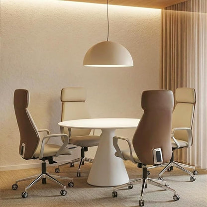 EUREKA ERGONOMIC Aric Executive Office Chair, High Back PU Leather Desk Chair with Lumbar Support, Professional Modern Home Office Chair with Large Headrest & 3-Position Recline(Pack of 3, Beige)
