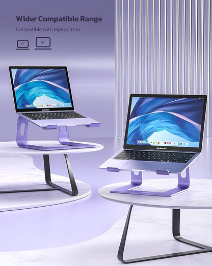 Nulaxy Ergonomic Aluminum Laptop Stand - Detachable Riser for 10-15.6' Laptops (Purple)