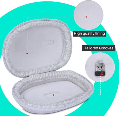 Lebakort Hard Case Compatible with Logitech MX Anywhere 3S & 2S Compact Performance Mouse (Pale Grey Case)