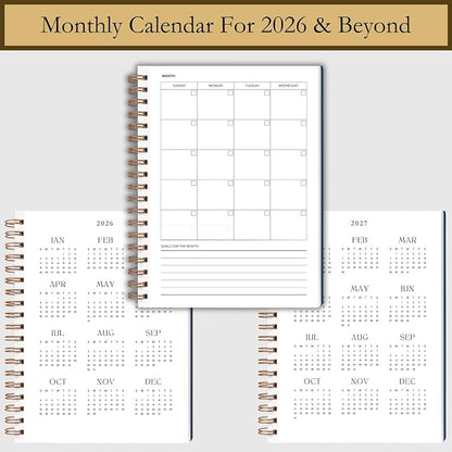 Undated Daily Planner - Time Blocking Planner & ADHD Planner. To Do List, Hourly Schedule, Daily and Monthly Agenda. Time Management & Productivity Planner. Spiral Hardcover Notebook. A4.