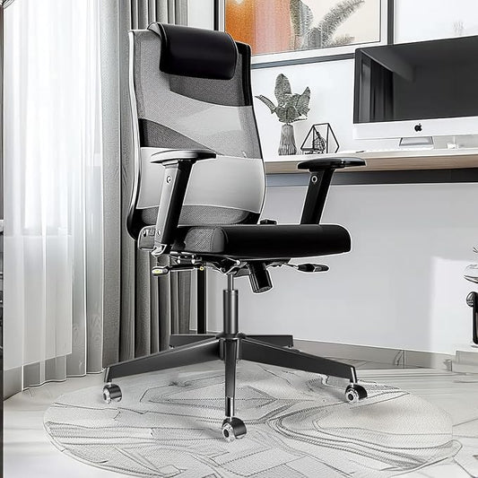 MASTERY MART 28 Inch Office Chair Base, Heavy Duty 2400 Lbs, Reinforced Metal Desk Chair Replacement, Universal Gas Cylinder Hole Caster Socket, Matte Black