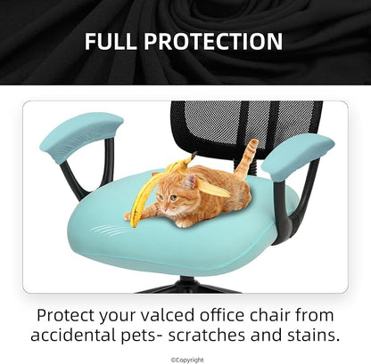 DIVA EN CAMINO DEC Spandex Computer Chair Slipcover with Armrest Covers - Stretchable Desk Office Chair Seat Cushion Covers - Removable Washable Cushion Protectors for Dogs, Cats, Pets