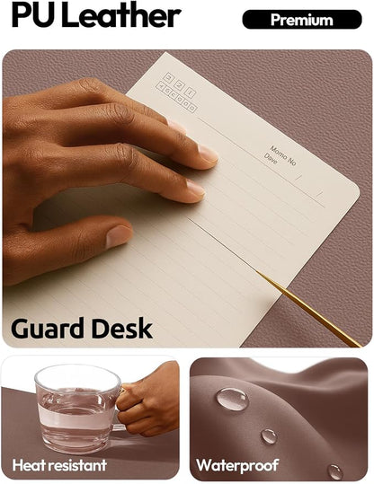 YSAGi Leather Desk Protector, Office Mat, Large Mouse Mat, Non-Slip PU Leather Blotter, Laptop Pad, Waterproof Writing Pad for Office and Home (Chocolate, 23.6" x 13.8")