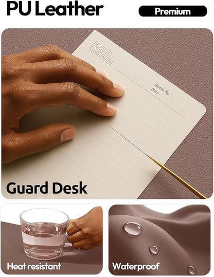 YSAGi Leather Desk Protector, Office Mat, Large Mouse Mat, Non-Slip PU Leather Blotter, Laptop Desk Mat, Waterproof Writing Pad for Office and Home(Chocolate, 63" x 24")