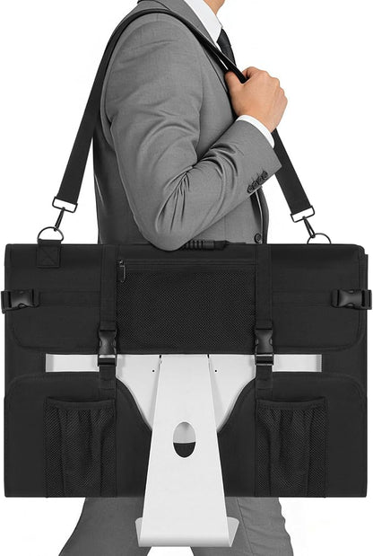 Monitor Carrying Case, Travel Case for 24'' LCD Screens and Monitors Protective Bag Monitor Dust Cover with Carry Handle & Adjustable Shoulder Strap Compatible with Desktop Computer and Accessories