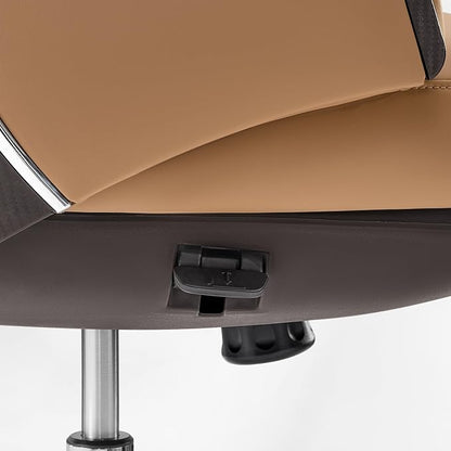 EUREKA ERGONOMIC Renee Executive Office Chair, Big and Tall High Back Fiber Leather Desk Chair with Adjustable Headrest and Lumbar Support, Comfy Computer Chair with Soft Padded Armrests, Brown