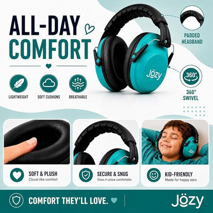 Jozy Noise Canceling Headphones for Kids, SNR 26dB Ear Protection for Autism, Sound Proof Sensory Muffs for Hearing, Concerts