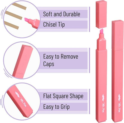 Mr. Pen- Aesthetic Highlighters No Bleed, 8 Pack, Summer Morning | Chisel Tip, Cute Highlighters Assorted Colors for Journaling, Highlighting, Underlining, Fast Dry, Back to School Supplies