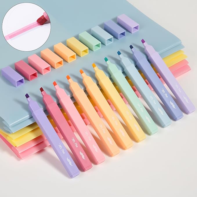 Mr. Pen- Aesthetic Bible Highlighters No Bleed Through, 10 Pack | Assorted Colors, Cute Highlighter for Journaling Supplies and School Accessories, Bible Highlighters and Pens No Bleed