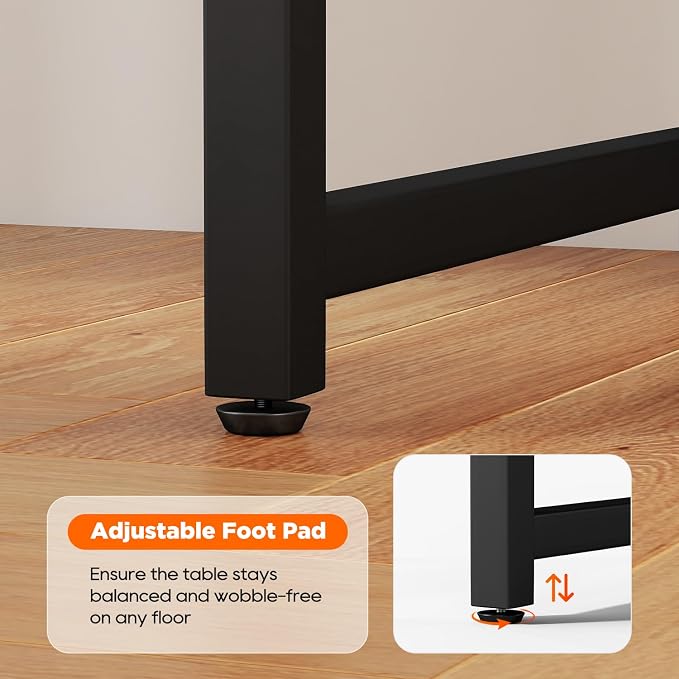 PayLessHere | 63 Inch Computer Desk | Vintage | Office Desk with Metal Frame, Adjustable Feet | Water-Resistant, Scratchproof Surface | Sturdy Writing Table for Home Office or Study | Pack of 1