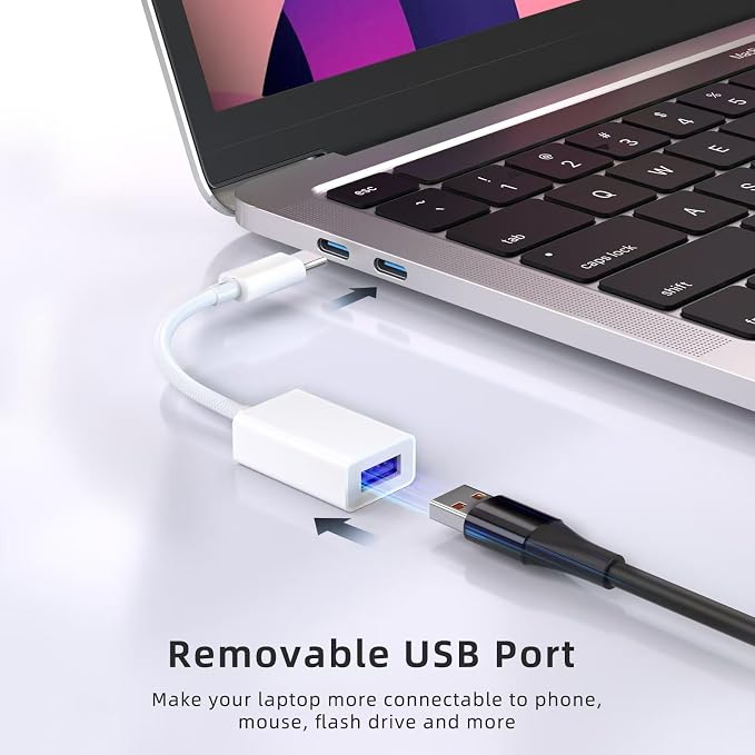 USB C to USB 3.0 Adapter [2 Pack], USB C Male to USB Female OTG Cable Thunderbolt3 to USB Adapter Compatible with MacBook Pro/Air, iPhone 17 Pro Max/17 Plus/17/16/15, Galaxy S24/S23/S22/S21