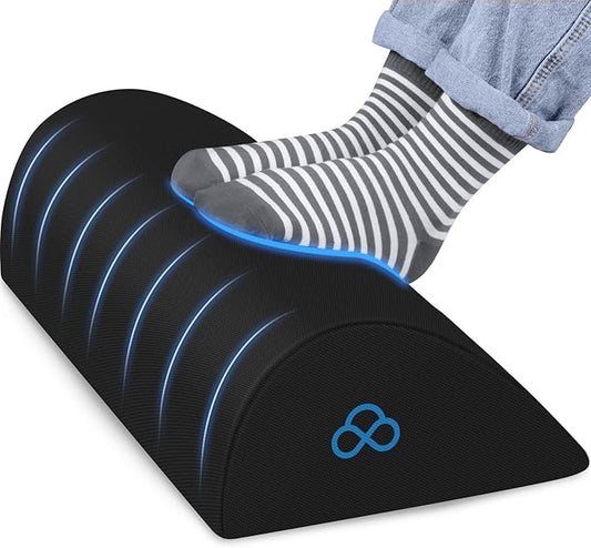 StepLively Foot Rest Ergonomic Pillow for Under Desk at Work, Anti-Fatigue Footrest Support Pillow for Fatigue & Pain Relief, Comfortable for Office Chair, Car Seat & Gaming Chair - Black