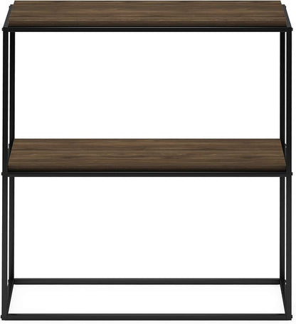 Furinno Moretti Modern Wide Stackable Metal Shelf, Columbia Walnut