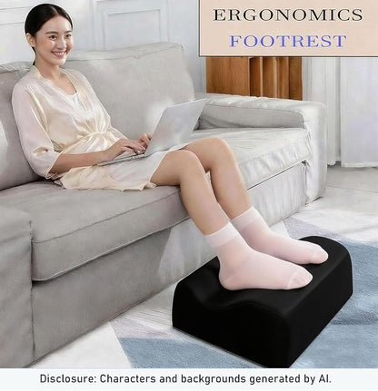 Work Foot Rest Under Desk,Comfort Foot Rest for Couch | Foot Rest For Under Desk at Work,At Soft Ergonomic Footrest,Support Foot Pillow,Heel Chair,Leg Elevation Pillow Black