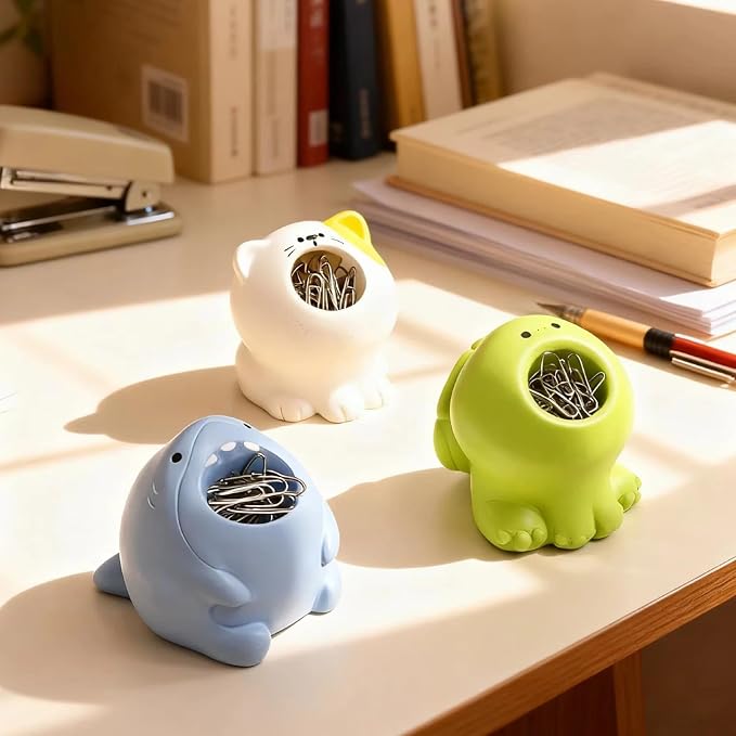 Cute Nail Drill Bit Holder, Nail Art Pen Brush Wash Cup, Small Pen Pencil Holder, Kawaii Resin Animal Paper Clip Toothbrush Mini Storage Organizer Office Desk Decorations (Dinosaur+Tortoise, S)