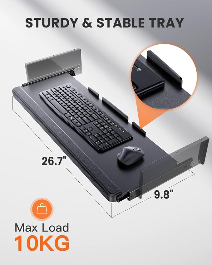 ErGear Large Electric Standing Desk with Keyboard Tray, 63x28 Inches Adjustable Height Sit Stand Up Desk, Home Office Desk Computer Workstation, Black