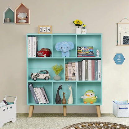 LEYAOYAO Bookshelf,3 Tier Book Shelf with Legs,Pink Modern Bookshelf,Large Freestanding Open Modern Bookshelves,Display Bookcases Decor Furniture for Nursery