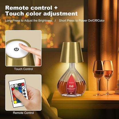 2026 New Wireless Bottle Lamp,RGB LED Bottle Light with Remote(RGB Gold Plating, 1pc)