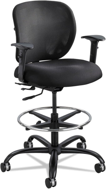 Safco Vue Office Chair, Heavy Duty Stool, 400 lbs Capacity, Ergonomic Mesh Back, 360 Swivel Seat, 5-Star Base, Big and Tall, Black
