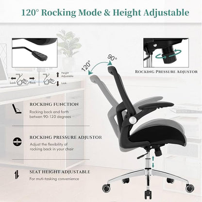 Big and Tall Office Chair 400lbs, Heavy Duty Computer Desk Chair with Wide 3D Modeling Foam Seat, Ergonomic Executive Office Chair for Heavy People with Adjustable Lumbar Support Armrests Metal Base
