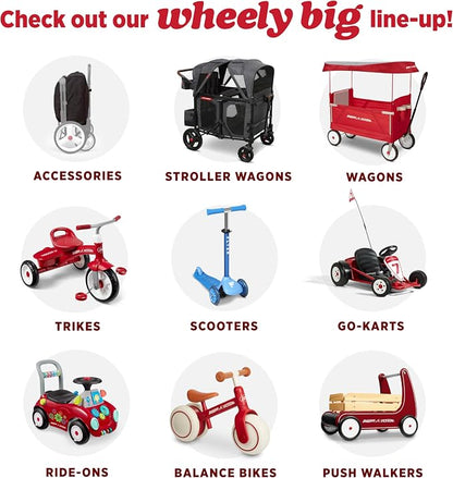 Radio Flyer City Luxe Stroll 'N Wagon, Ages 1+, 3-in-1 Push or Pull, Easy Fold, UV Canopy, 5-Point Harnesses, Front Caster & 12" Rear Wheels, Stroller Wagon, Amazon Exclusive