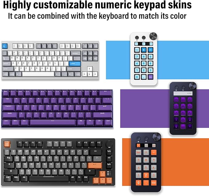 Streaming Deck for Live Streamers,Game Commands Keyboard for Gamers,Macro pad for Content Creators,Soundboard Keypad for OBS and YouTube,ThreeModes(ShortcutKeys,Calculator,Numeric Keypad)