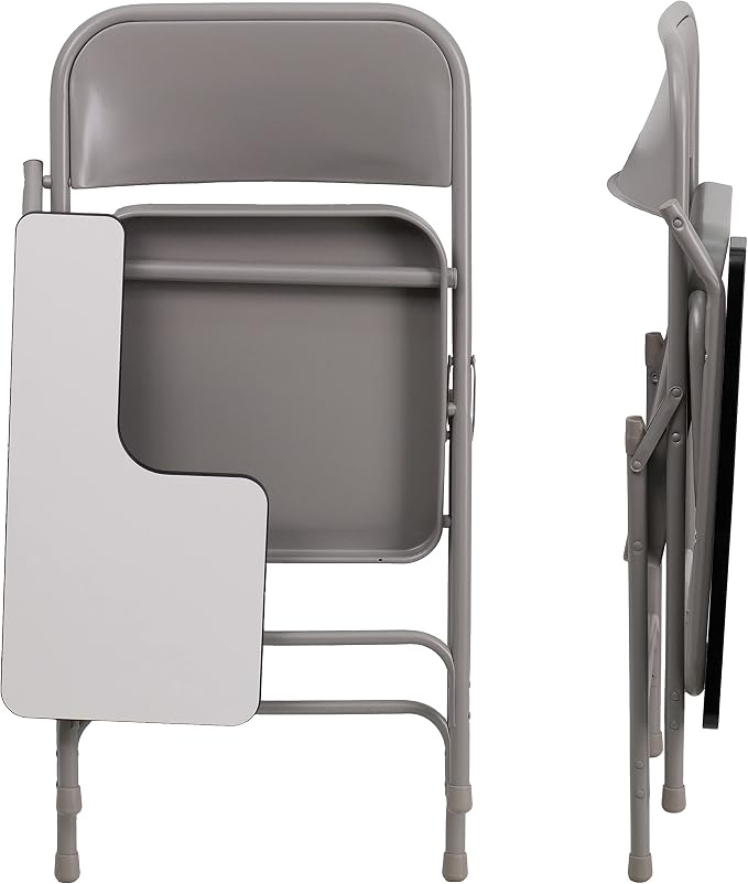 Flash Furniture Ralph Premium Steel Folding Chair with Right Handed Tablet Arm