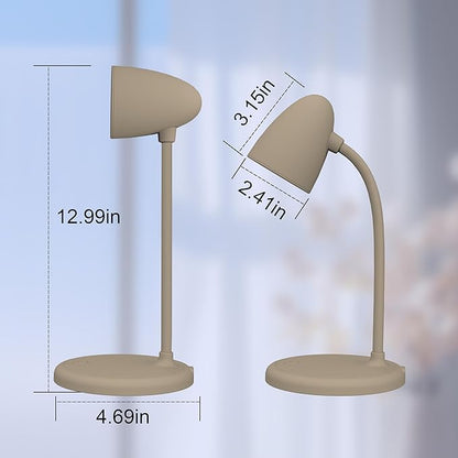 LED Desk Lamp for Home Office,3 Light Colors,Table Lamp,Dimmable Reading Light for Bedside Small Desk Lamp for College Dorm Room,Bedroom Desk Light,Brown