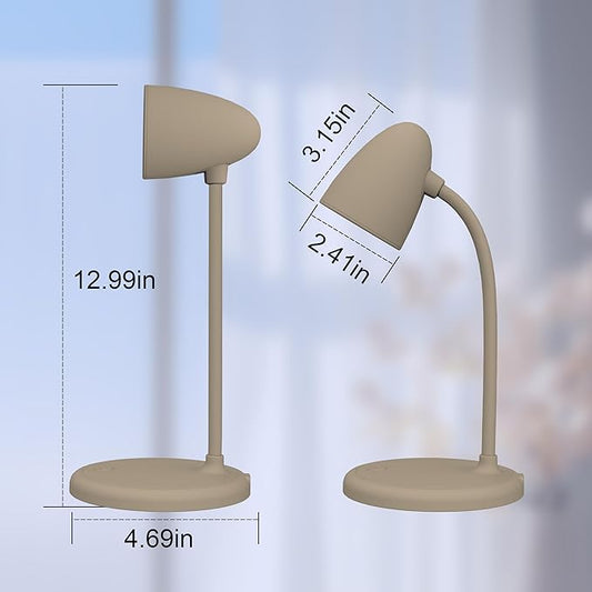 LED Desk Lamp for Home Office,3 Light Colors,Table Lamp,Dimmable Reading Light for Bedside Small Desk Lamp for College Dorm Room,Bedroom Desk Light,Brown