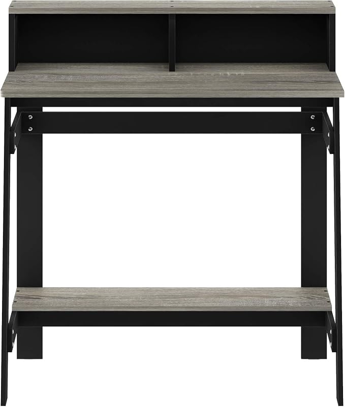 Furinno Simplistic A Frame Computer Desk, Black/French Oak Grey