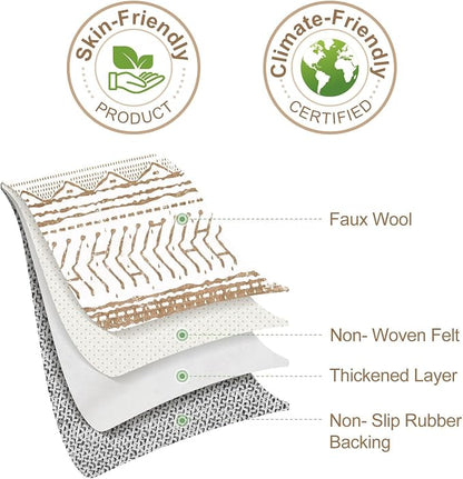 Nakagishi Area Rugs 8x10 Living Room: Washable Boho Large Neutral Soft Farmhouse Rug Stain Resistant Modern Geometric Indoor Floor Carpet for Bedroom Nursery Playroom Office Dining Room- Brown White
