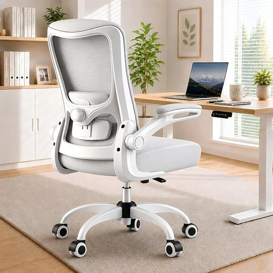 Ergonomic Office Chair for Long Hours, Padded Lumbar Support for Lower Back Relief, 330 lb Capacity, Comfortable Computer Desk Chair for Home Office, Computer & Study