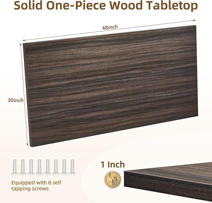 Universal Solid One-Piece Wood Table Top, 48"x30"x1" Workbench Top - Rectangular Particle Board for Standing Desk, Home Office Desk Countertop DlY, Washer Dryer, Coffee, Bar Tabletop