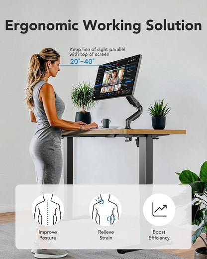 HUANUO 71x30 Inch 3-Stage Legs Electric Standing Desk,Large Height Adjustable Office Desk with Brushless Motor,Stand Up Desk with 4 Memory Presets & 2 Hooks,Computer Desk for Home Office,Vintage Brown