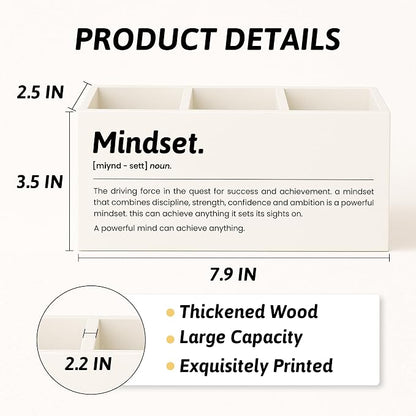 Inspirational Mindset Pen Pencil Holder for Desk, Motivational Gifts for Women Men Coworkers, Office Cubicle Desk Accessories
