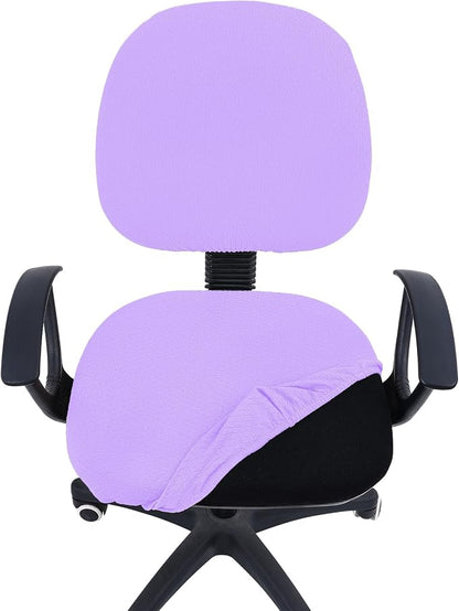 Smiry Stretch Jacquard Office Computer Chair Covers, Removable Washable Universal Desk Rotating Chair Slipcovers Protector, Seat + Backrest Cover, Lavender