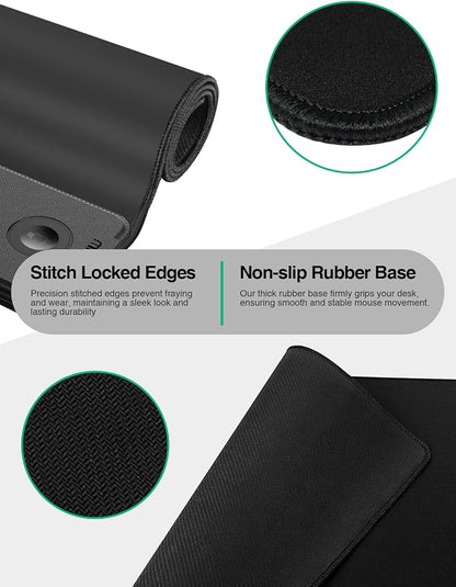 Mouse Pad with Magnetic Wireless Charging, Large Desk Mat, Non-Slip Mouse Mat, Keyboard Pad for Gaming, Desk, Office, PC
