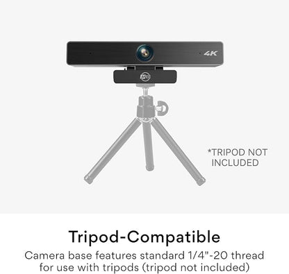 MEE Audio C11Z 4K Ultra HD Webcam with ANC Microphones, 4X Digital Zoom, Low Light Correction, Wide Angle Lens and Privacy Cover for Zoom Video Conferencing on Computer PC Mac Laptop Desktop