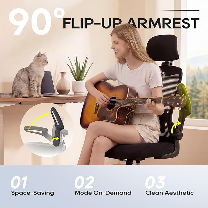Ergonomic Office Chair for Long Hours, Full-Body Support, Relieve Neck & Back Pressure, 330LBS Capacity, Ideal for Home Office, Office & Study