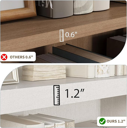 Rresyet 2 -Tier Bookcase, 31" Tall Book Shelf, 29” Wide Bookshelves, Wooden Bookcase Display Storage for Home Office, Living Room and Study Room (White)