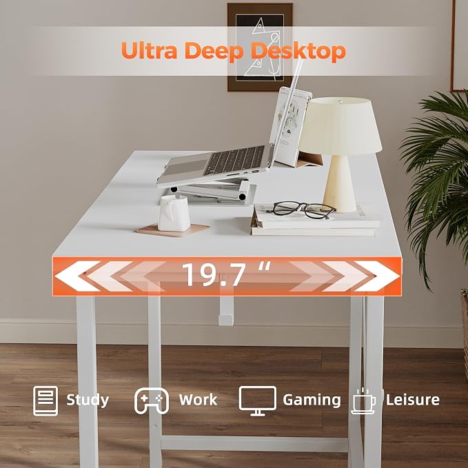 Mericonia 40 inch Rolling Computer Desk with Wheels, Gaming Desk for Small Spaces, Modern Simple Style Table for Home Office, Study Writing Table